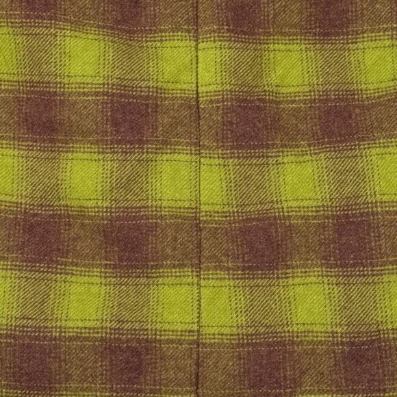 Aritzia Wilfred Wrap Front Wool Skirt In Moss Green / Rust Fade Plaid Size 2 - Picture 6 of 6